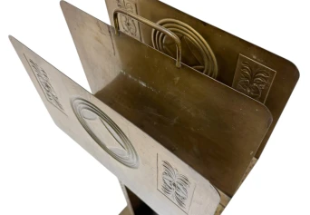 Vienna Secession Patinated Brass Magazine Rack, 1900s